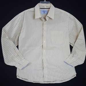 Croft & Barrow Mens Shirt Sz M Yellow Striped